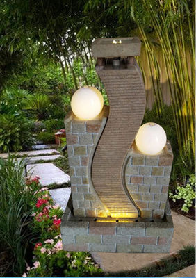 China Columns Sandstone Brick Garden Fountain supplier