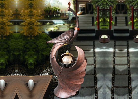 China 103cm Peacock Lighted Animal Outdoor Water Fountains supplier