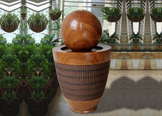 China Ball Ellipse Base Wood Rattan Effect Water Fountain supplier