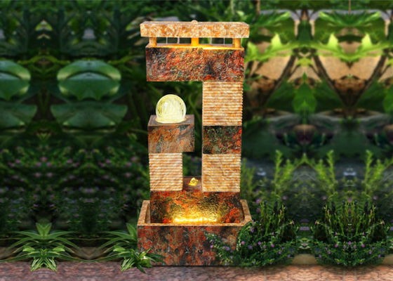 China Hotel Decoration Sandstone Glass Ball Water Feature supplier