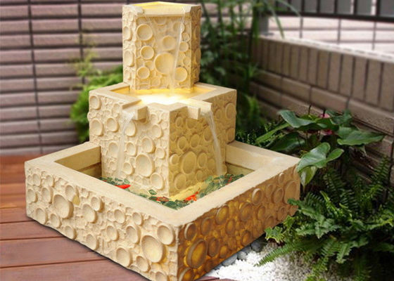 China Polygon Fish Tank Sandstone Brick Garden Fountain supplier