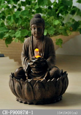 Small Lighted  Tabletop Buddha Water Fountain supplier