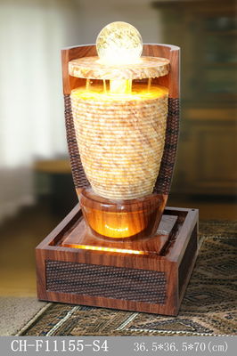 Turning Ball Marble Effect Wood Rattan Garden Fountain supplier