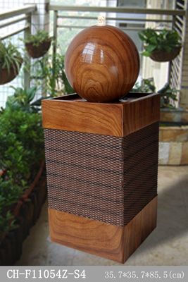 Handmade Lighted Wood Rattan Effect Water Fountain supplier