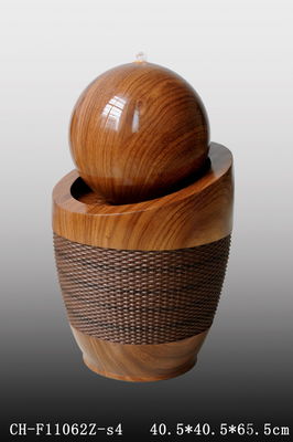 Ball Wood Rattan Effect Water Fountain supplier
