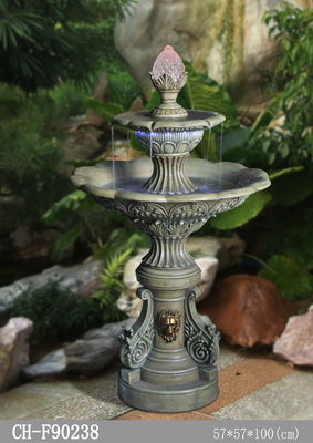 Two Tiers  Lion  Small Outdoor Water Fountain supplier