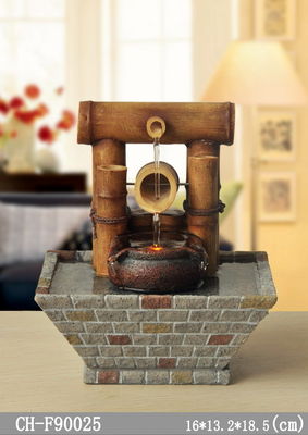 Bamboo Home Interiors Decoration  Tv Cabinet Living Room Tabletop Indoor Water Fountain With LED supplier