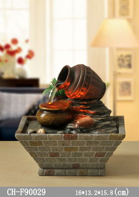 Traditional Pots  Home Interiors Decoration  Tv Cabinet Living Room Tabletop Indoor Water Fountain With LED supplier