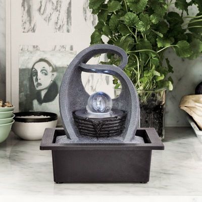 Contemporary Indoor With Glass Ball Polyresin Home Interiors Decoration  Living Room  Water Fountain With LED supplier