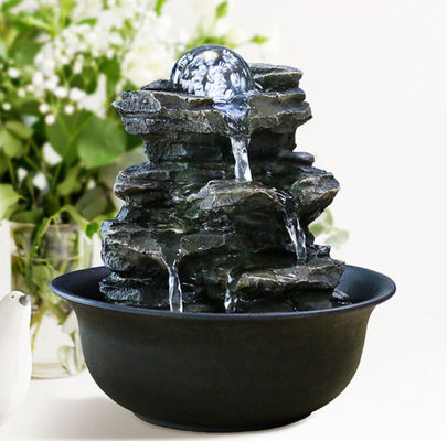 Rock Mountain Indoor With Glass Ball Polyresin Home Interiors Decoration  Living Room  Water Fountain With LED supplier