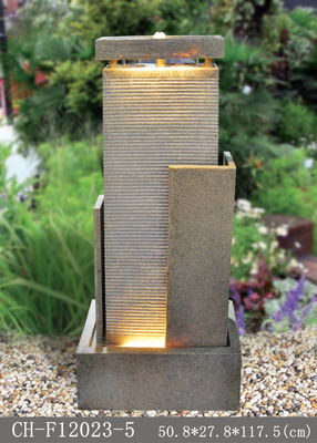 46 Inch Garden Sandstone Outdoor Fountain With Lights supplier