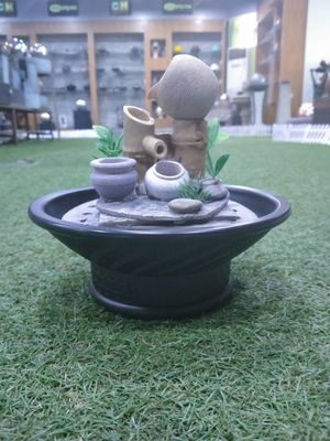 20x18.5cm Traditional Bamboo Home Interiors Decoration Living Room Tabletop Indoor Water Fountain Polyresin supplier