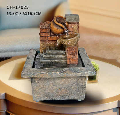 Polyresin Red Brick  H16.5CM American Style  Fountain Tabletop Small Ornament Office Decor Gift Handicraft Creativity supplier