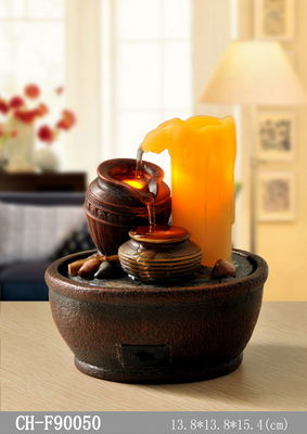 Handicraft Candle Quiet Indoor Water Fountain supplier