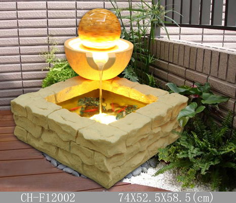 Graphite Hemispheres Sandstone Brick Garden Fountain supplier