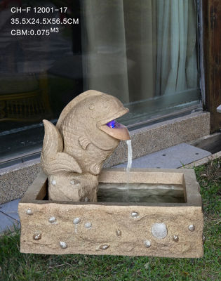 23 Inch Fish Sandstone Brick Garden Fountain supplier
