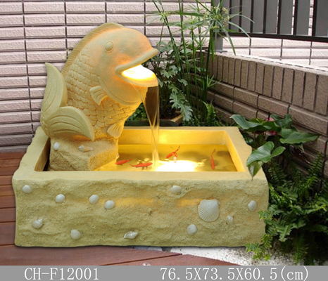 23 Inch Fish Sandstone Brick Garden Fountain supplier