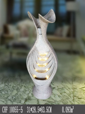 Lighted Flower Pot Polyresin Backyard Water Fountain supplier