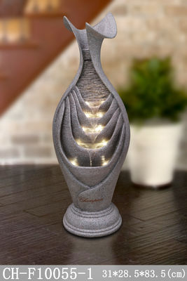 Lighted Flower Pot Polyresin Backyard Water Fountain supplier