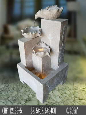 Square Base  Lotus  Sandstone Water Fountain supplier