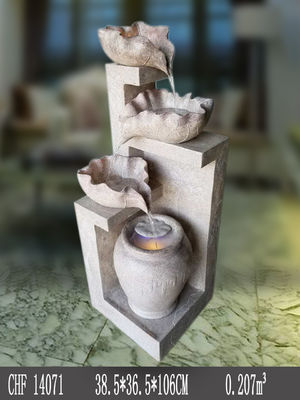 Outdoor  Three Lotus Waterfall Garden Feature supplier