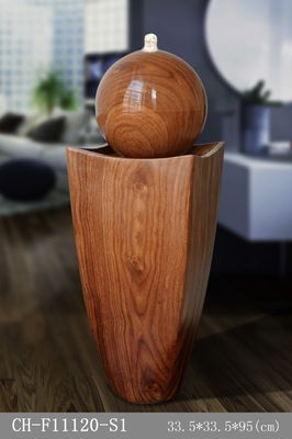 Light Luxury Ellipse Wood Rattan Effect Water Fountain supplier