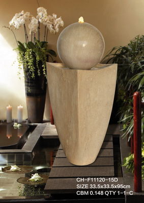 Light Luxury Ellipse Wood Rattan Effect Water Fountain supplier