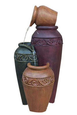 36 Inch Countryside Pots Lighted Outdoor Water Fountains supplier