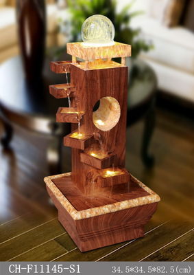 29 Inch Step Wood Rattan Effect Water Fountain supplier