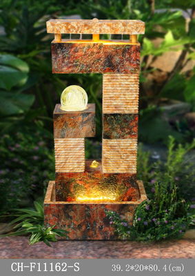 Hotel Decoration Sandstone Glass Ball Water Feature supplier