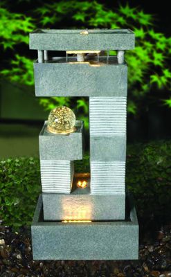 Hotel Decoration Sandstone Glass Ball Water Feature supplier