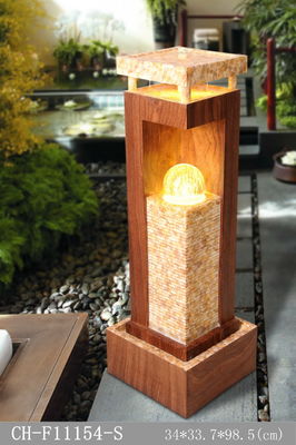 38 Inch Sandstone Glass Sphere Water Feature supplier