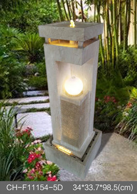 Light Ball  Marble Effect Wood Rattan Garden Fountain supplier