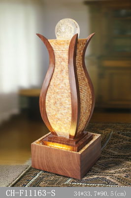 Flowers Marble Effect Wood Rattan Garden Fountain supplier