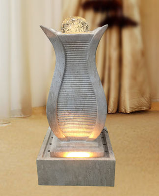 Lighted Marble Effect Wood Rattan Garden Fountain supplier