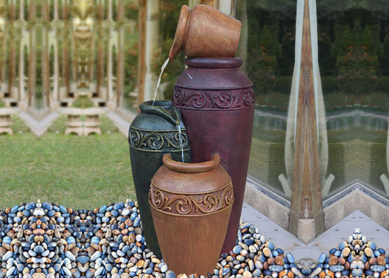 36 Inch Countryside Pots Lighted Outdoor Water Fountains supplier