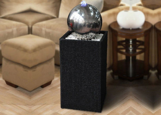 34 Inch Contemporary Lighted Stainless Steel Ball Water Feature supplier