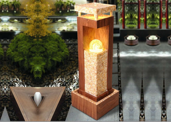 38 Inch Sandstone Glass Sphere Water Feature supplier
