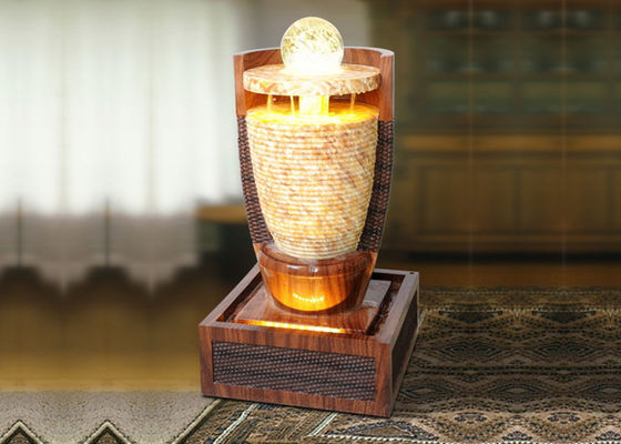 Turning Ball Marble Effect Wood Rattan Garden Fountain supplier