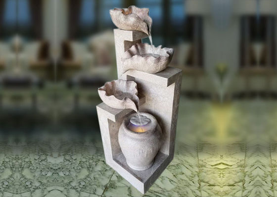 Outdoor  Three Lotus Waterfall Garden Feature supplier