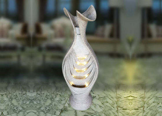 Lighted Flower Pot Polyresin Backyard Water Fountain supplier