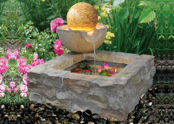 Graphite Hemispheres Sandstone Brick Garden Fountain supplier