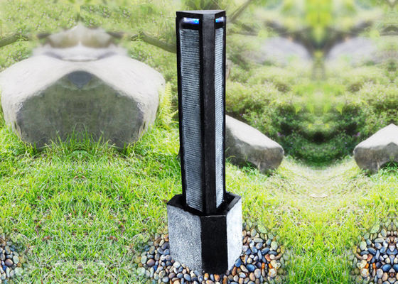 Simple Long Column Cast Stone Water Fountains supplier