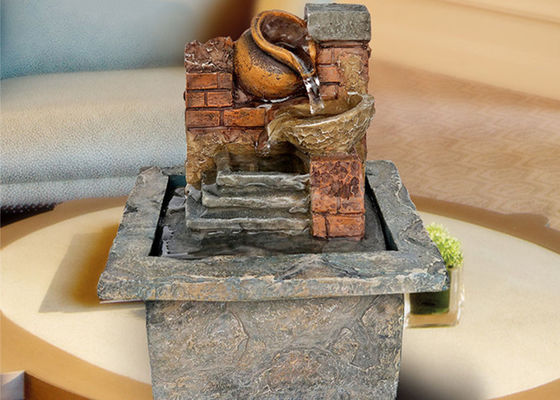 Polyresin Red Brick  H16.5CM American Style  Fountain Tabletop Small Ornament Office Decor Gift Handicraft Creativity supplier