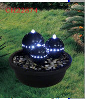 H49cm Sandstone Lighted Outdoor Water Fountains For Garden Decor supplier