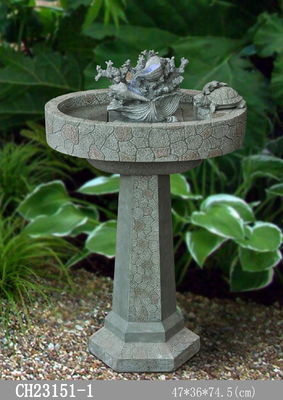 H 68CM Polyresin Solar Powered Water Feature With Lights supplier