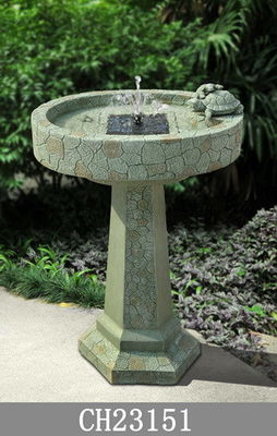 H 68CM Polyresin Solar Powered Water Feature With Lights supplier