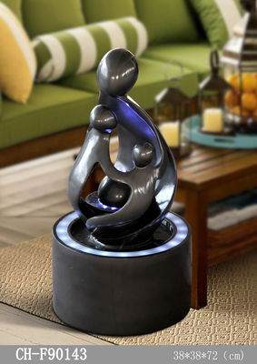 H72CM Solar Water Feature Lights Glossy Grey Couple With Candle supplier