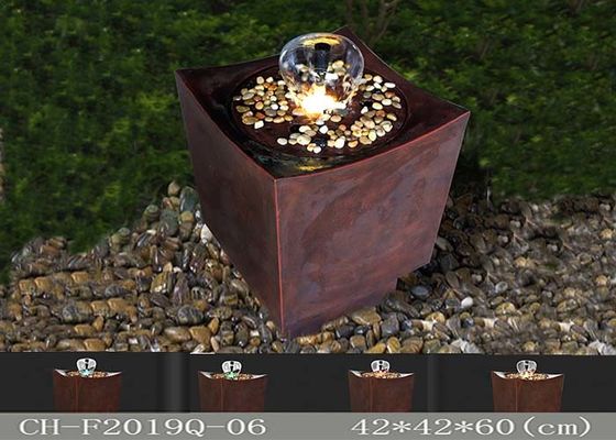 Polyresin Delux Warm Led Light Water Fountain Golden Brown supplier