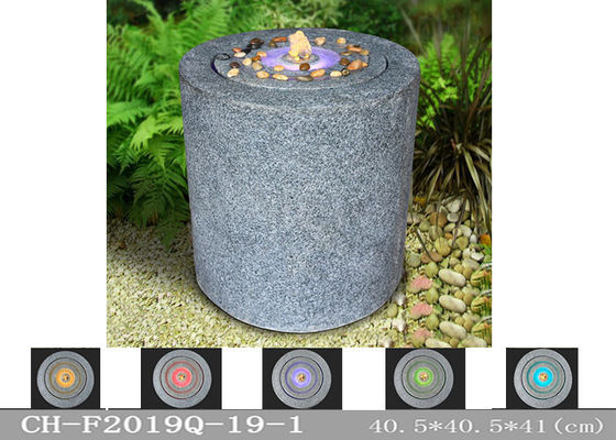 Column Water Pump Led Waterfall Fountain Sandstone Material supplier